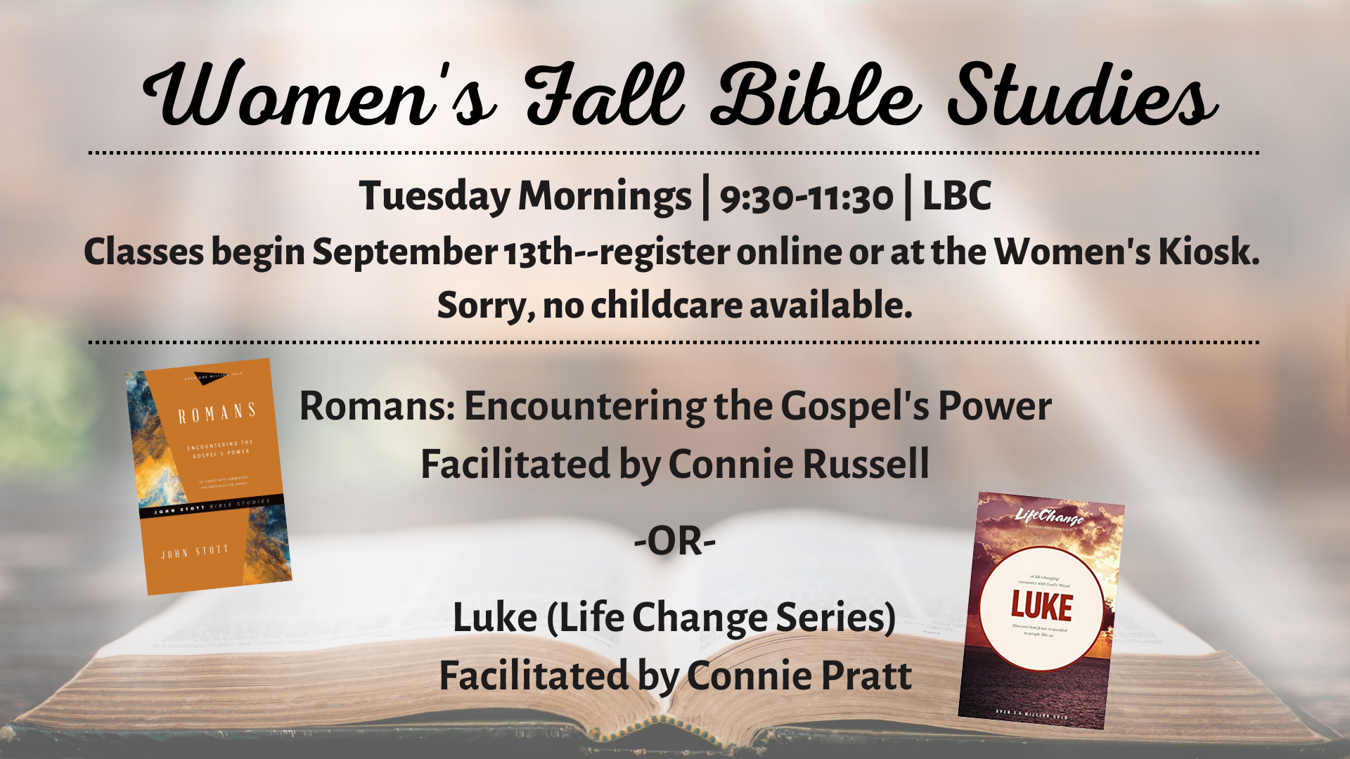 Women's Fall Bible Studies